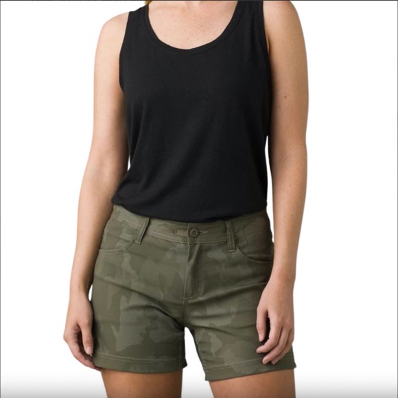 Prana Olive Green Athletic Shorts - Picture 1 of 9
